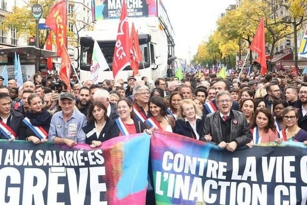 巴黎14萬人示威反對高通脹 諾貝爾文學獎得主也上街